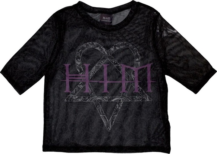 Him Heartagram & Logo Netzgewebe Crop Top (Girlie)