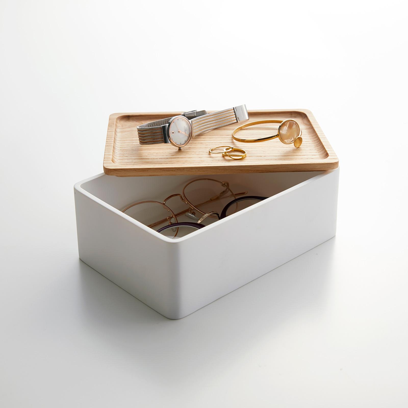 Thumbnail - Yamazaki, Uhrenbox + Schmuckaufbewahrung, Schmuck-Aufbewahrungsbox RIN, Weiss