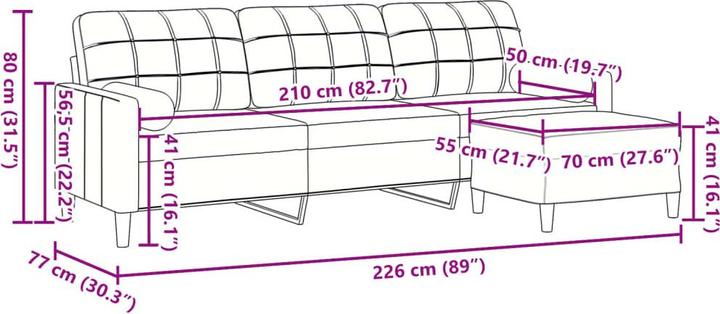 Produktbild vidaXL Nila (3-Sitzer)