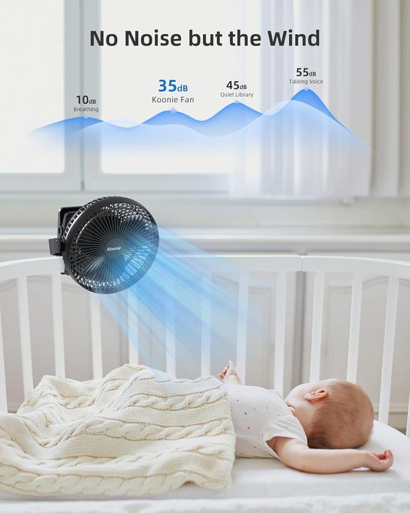 Immagine prodotto Koonie Tragbarer Clip-On-Ventilator (35 dB)