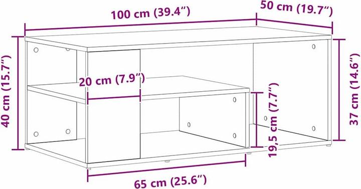 Immagine prodotto vidaXL Tavolino da caffè (100 x 50 x 40 cm)