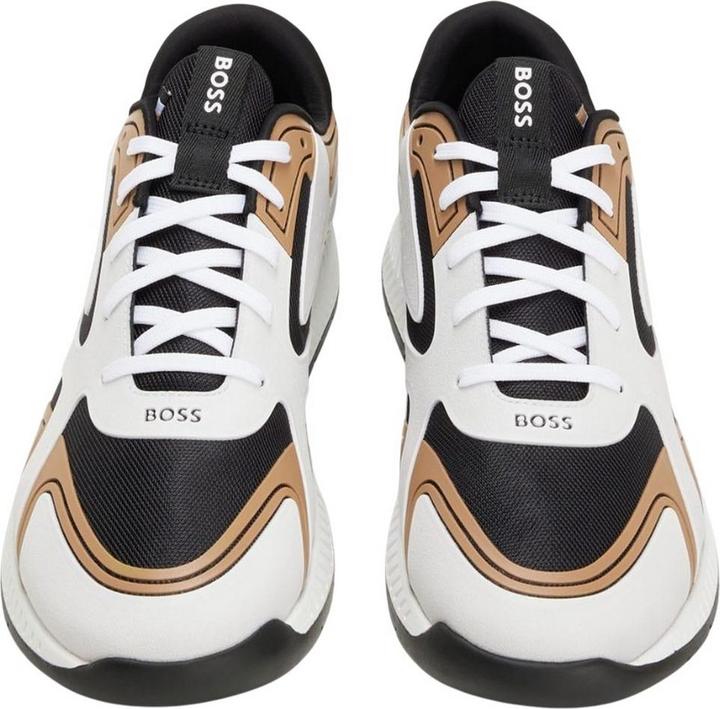 Actual product image BOSS Mens Titanium Leather Running Trainers (47)