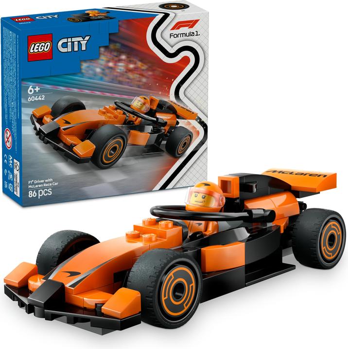 Actual product image LEGO F1 Rennfahrer mit McLaren Rennauto (60442, LEGO City)
