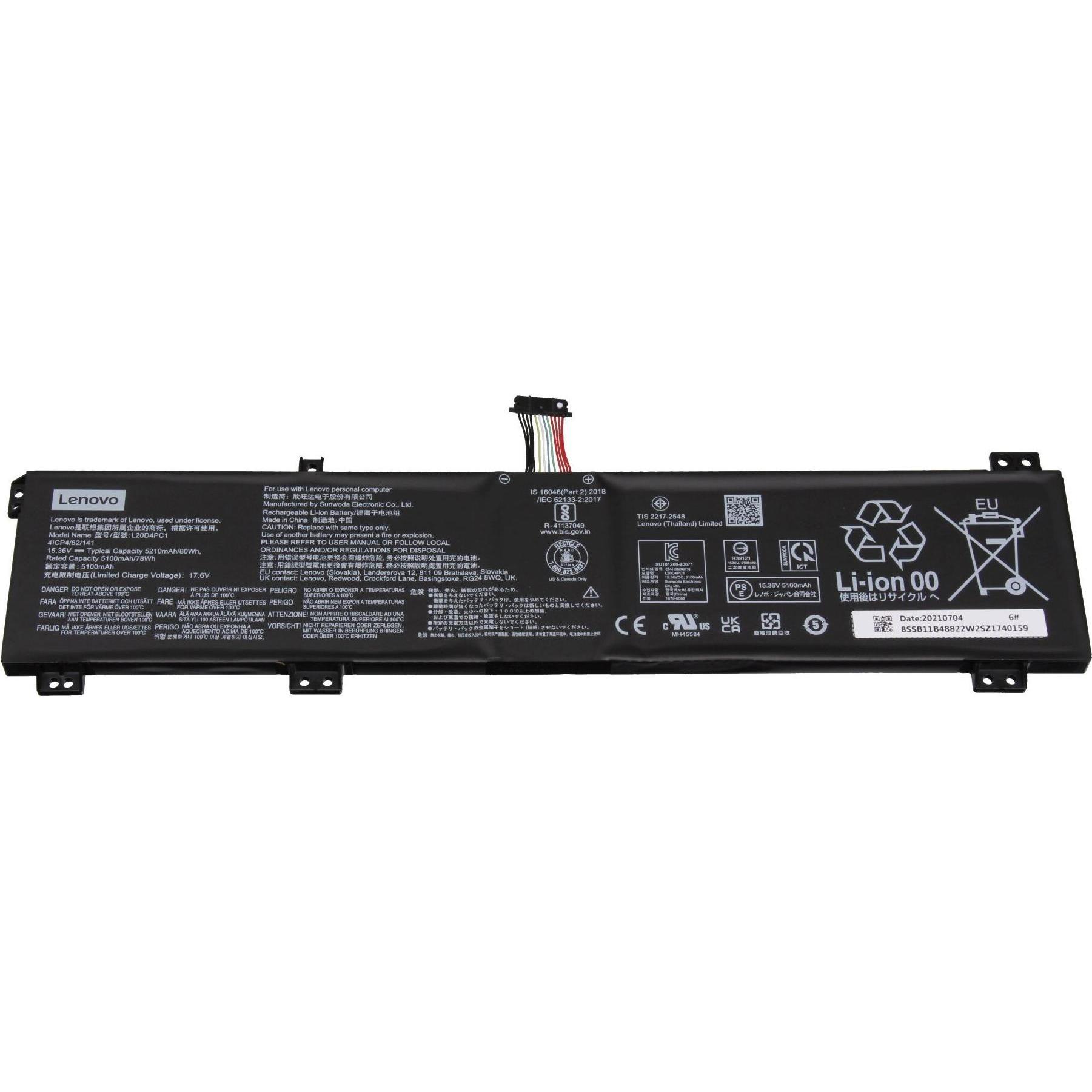 Lenovo 5B11B48824 (4 Zellen, 5100 mAh), Notebook Akku