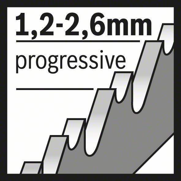 Produktbild Bosch Professional Zubehör PRO Metal thick and thin T123XF Stichsägeblatt, 100 mm, 25-tlg.