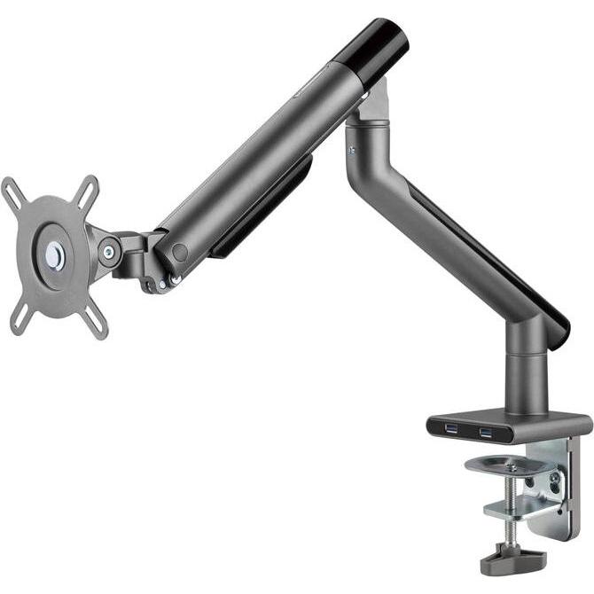 Thumbnail - Alterzone Arm One USB Aluminium Monitorarm, 2 x 3.0 USB-Anschlüsse, Space Gray (32"), Monitor Halterung, Grau