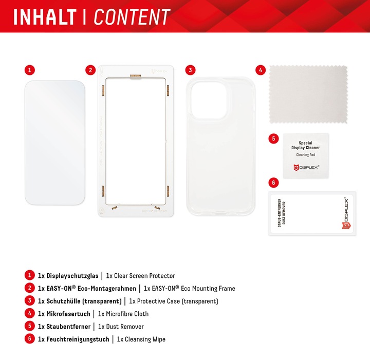 Image du produit Displex Real Glass, 2D Panzerglas + Handyhülle (1 pièce(s), Samsung Galaxy F54)