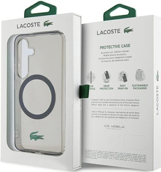 Actual product image Lacoste LCHMSULOK S921 czarny/black hardcase Transparent MagSafe (Samsung Galaxy S24+)