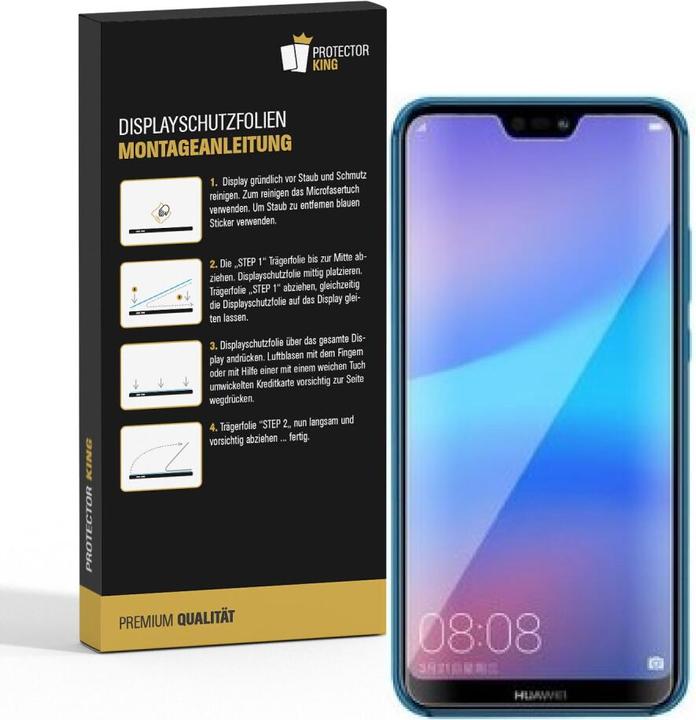 Actual product image Protectorking 4x Panzerfolie Anti-Shock HD Klar (4 Piece, Huawei P20 Lite)