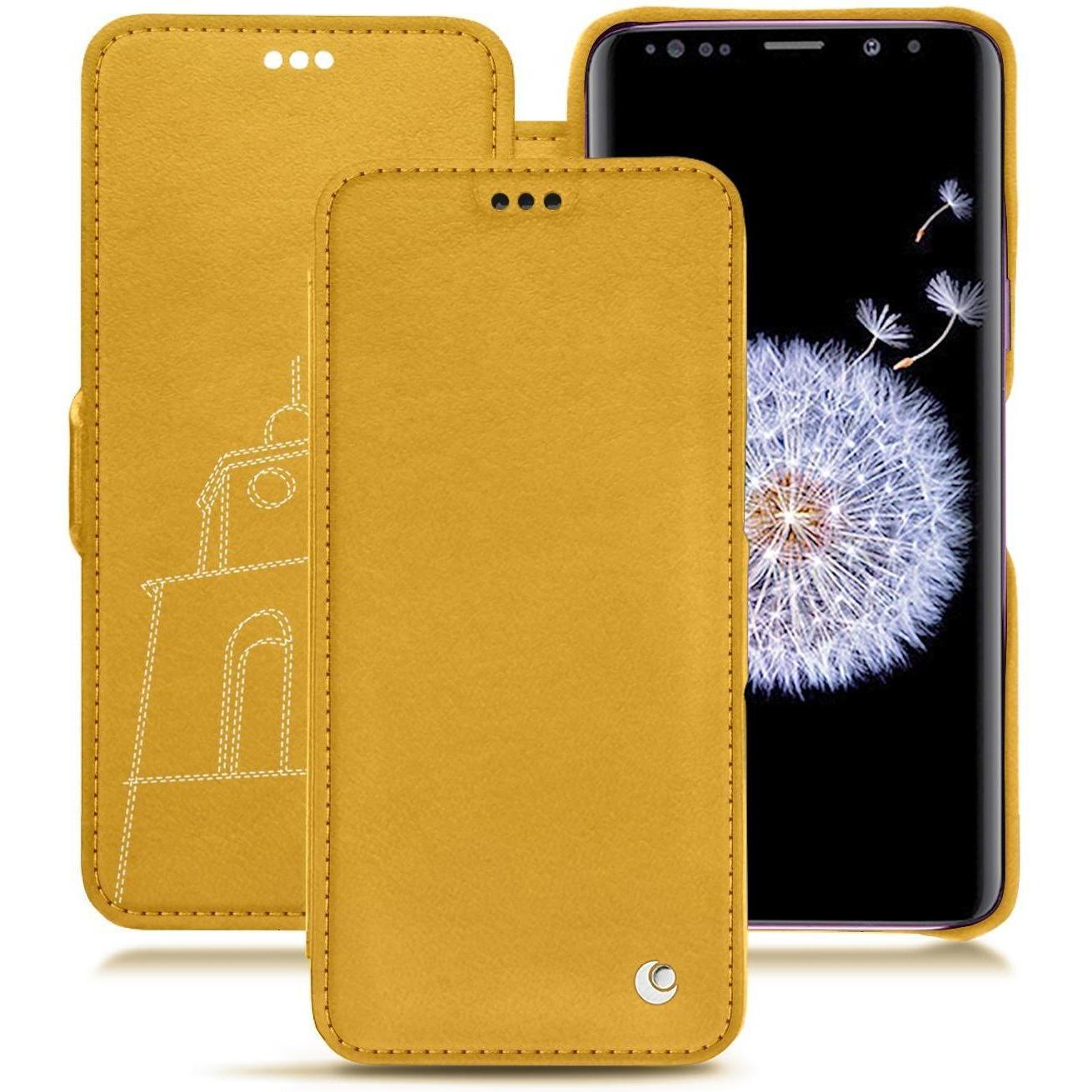 Noreve Lederschutzhülle horizontal (Samsung Galaxy S9+), Smartphone Hülle, Orange