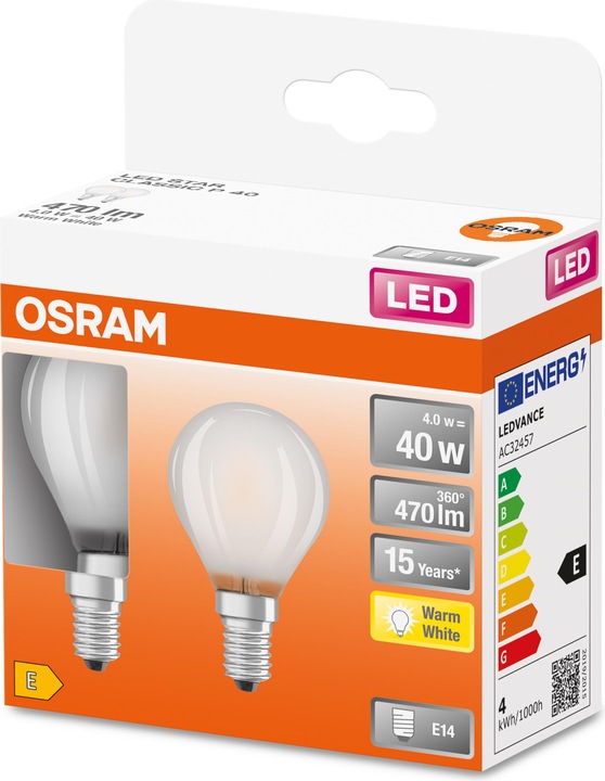 Actual product image Osram Star Classic P40 (E14, 4 W, 470 lm, 6 x, E)