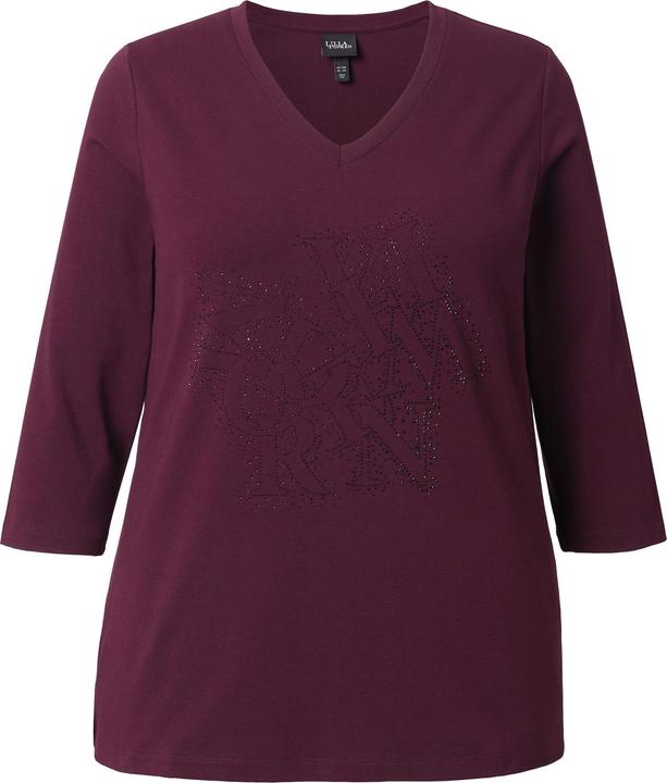 Produktbild Ulla Popken Shirt, Ziersteine, Classic, V-Ausschnitt, 3/4-Arm (60)