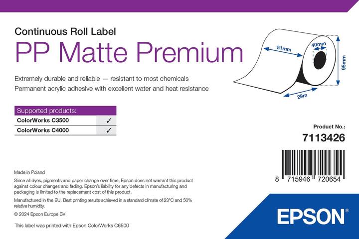 Produktbild Epson Pp Matte Label Prem Continuous (5.10 cm)