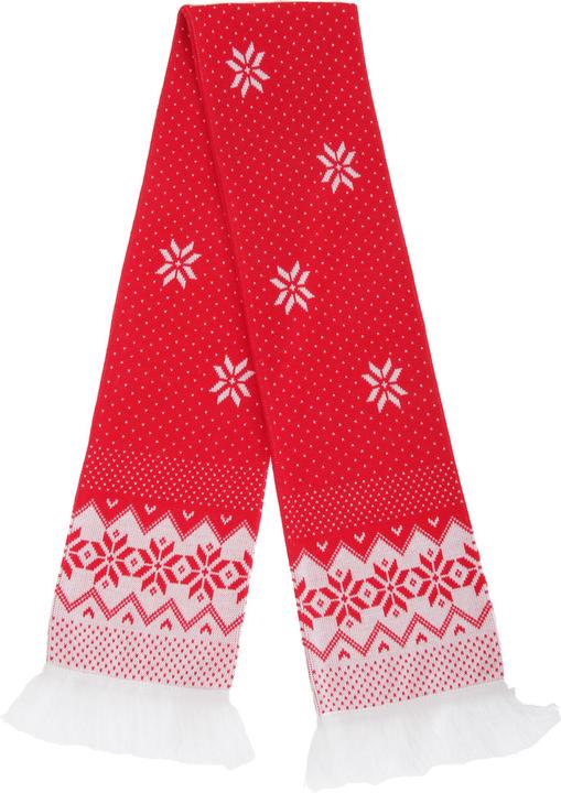 Produktbild Floso Winter Fransenschal mit weihnachtlichem Muster