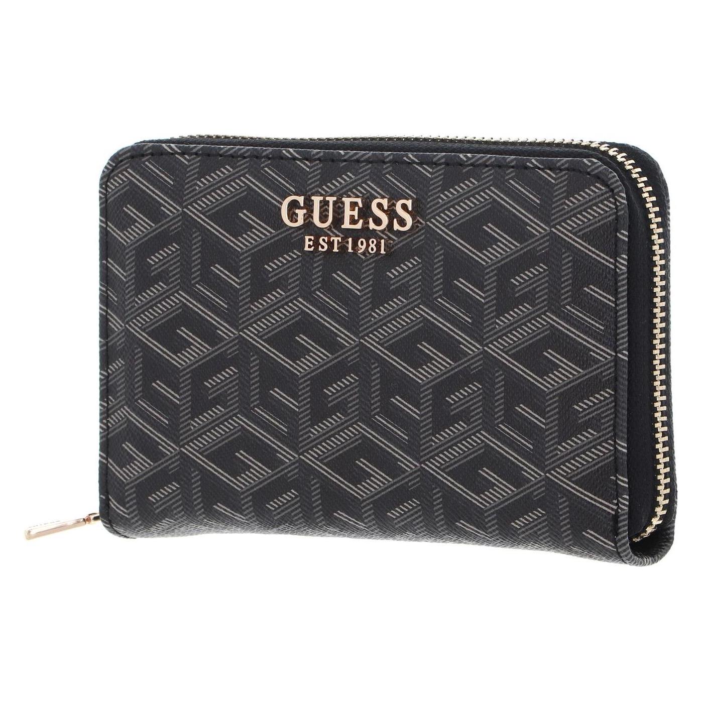 Guess, Damen, Portemonnaie, Laurel Slg Zip Around Wallet, Grau, Schwarz