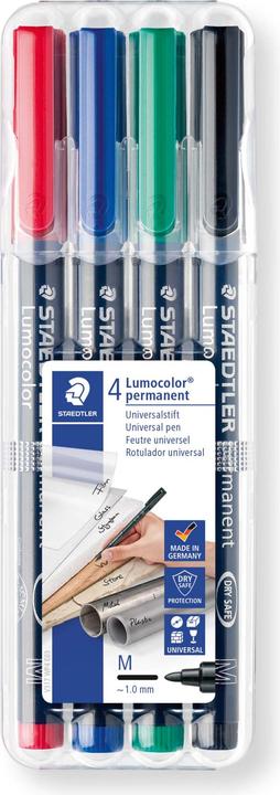 Image du produit Staedtler Lumocolor permanent (Multicolore, 1 mm, 4 x)