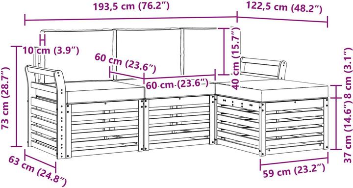Produktbild vidaXL Outdoor-Sofa