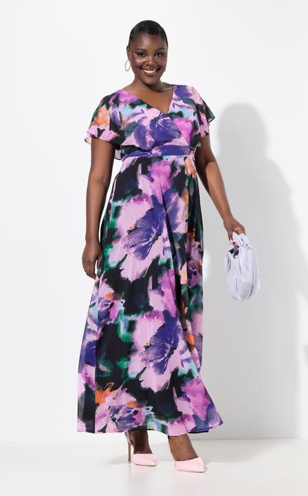 Actual product image Ulla Popken Long Floral Evening Dress (46, 48)