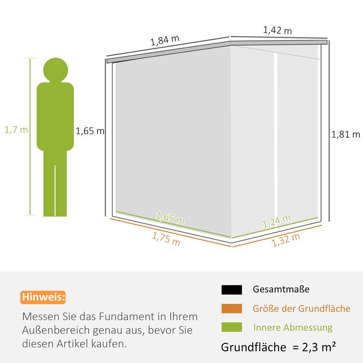 Image du produit Outsunny Gerätehaus Stahl Hellgrau