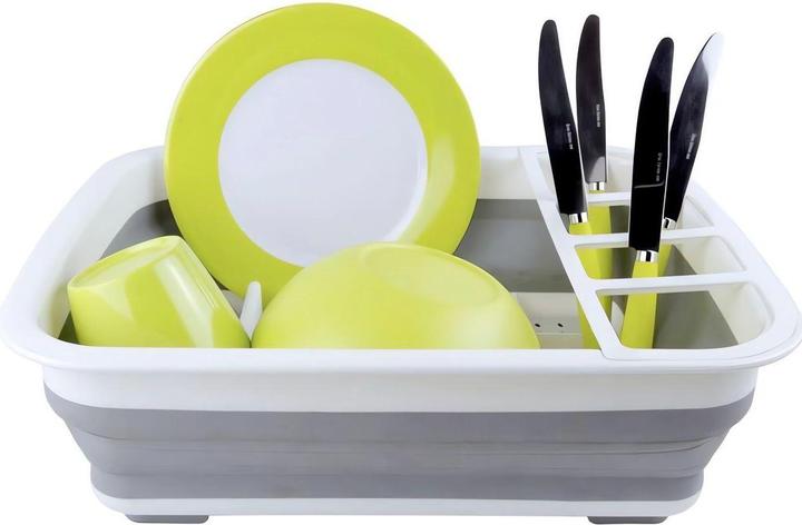 Produktbild König Design Geschirrständer faltbar Geschirrkorb für Spüle Camping Zubehör Campingzubehör