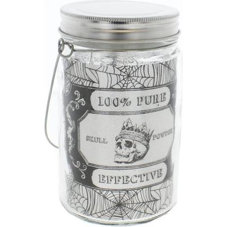 MICA Living Halloweenglas mit LED - ca. 7,5 x 7,5 x 13,5 cm - 1 Stück