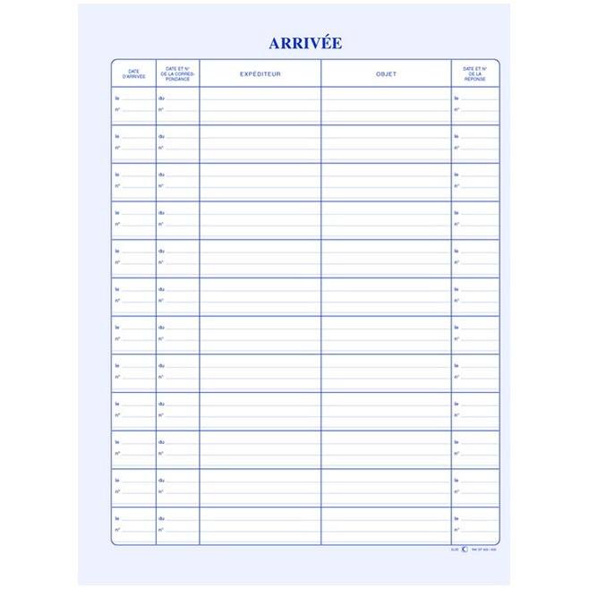 Produktbild ELVE Registre "Courrier arriv‚e", 150 pages, 320 x 250 mm (320 x 250 mm, Liniert, Harter Einband)