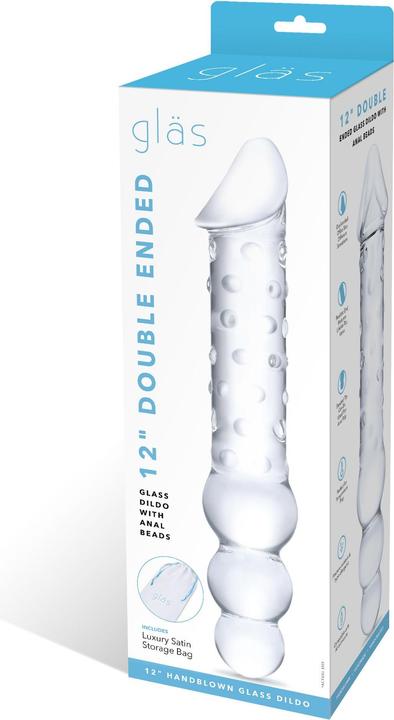 Produktbild Gläs Double Ended Glass Dildo with Anal Beads