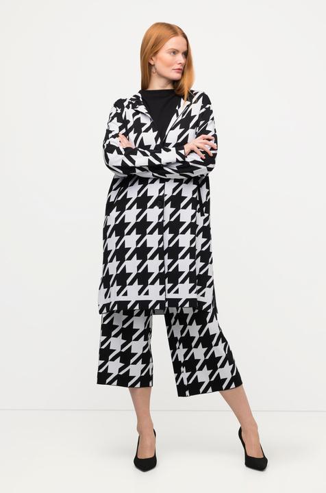 Produktbild Ulla Popken Strickjacke, Hahnentrittmuster, Reverskragen (54)