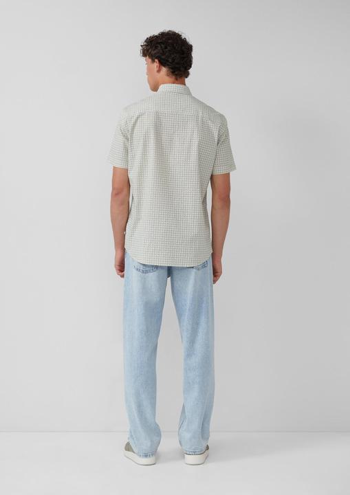 Immagine prodotto s.Oliver Hemd Regular Fit: Gemustertes Kurzarmhemd aus Baumwolle mit Button-Down-Kragen (L, M)
