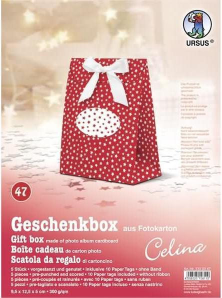 Ursus Geschenkbox Celina 9,5x12,5x5cm VE=5 Stück Motiv: 47 (Geschenkbox, 5 x)