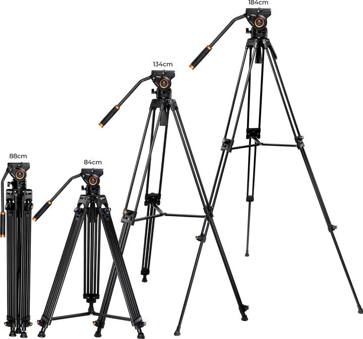 Image du produit K&F Concept Concept Video Tripod w/ Head (Métal)
