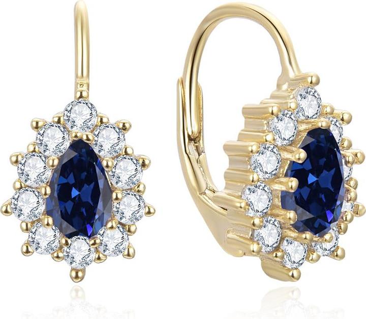 Immagine prodotto Beneto Pozlacené náušnice s modrá½mi zirkony AGUC3298BL-GOLD