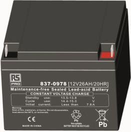 Produktbild RS PRO RS Deep Cycle 12v 26Ah Battery (12 V, 26000 mAh)