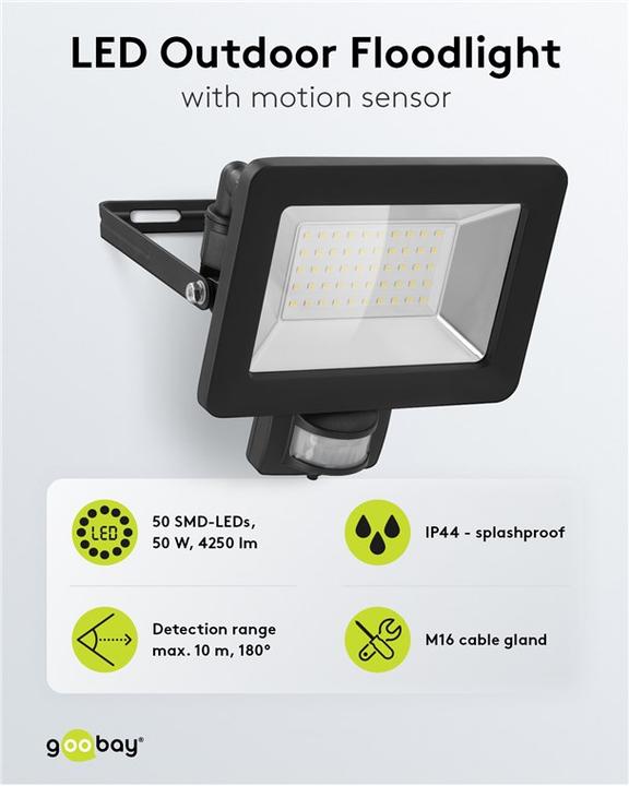 Actual product image Goobay Exterior spotlight (4260 lm, IP44)