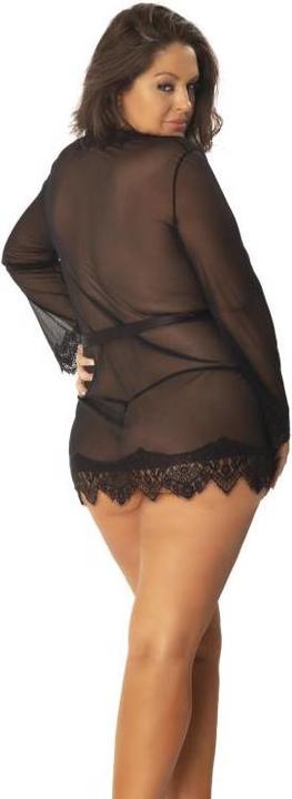 Produktbild OhLaLa Cheri Durchsichtiger Kimono mit Tanga kurvig (XL, XXL)