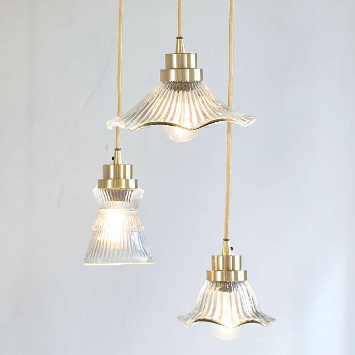 Actual product image Loberon Hängelampe Lunaras klar/antikmessing (E27)