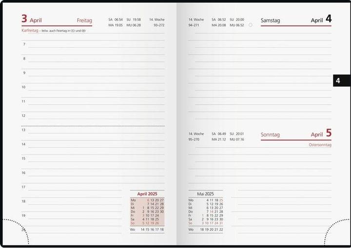 Actual product image Simplex Daily Agenda Technology III Carbon 2025 (A6, 1 day / 1 page)
