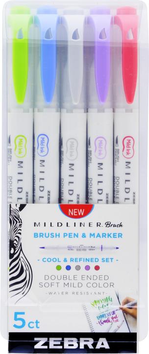 Zebra Marker Mildliner Brush Cool&Refined 5 couleurs (5x)