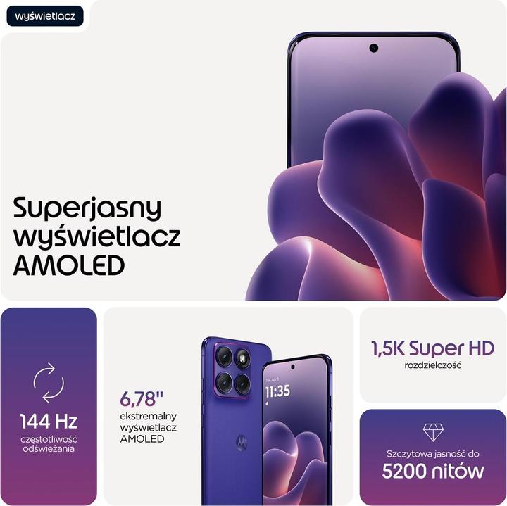 Produktbild Motorola Edge 70 Fusion Power 5G 12/256GB Orient Blue (256 GB, PANTONE Orient Blue, Violet, 6.78", Dual SIM, 5G)