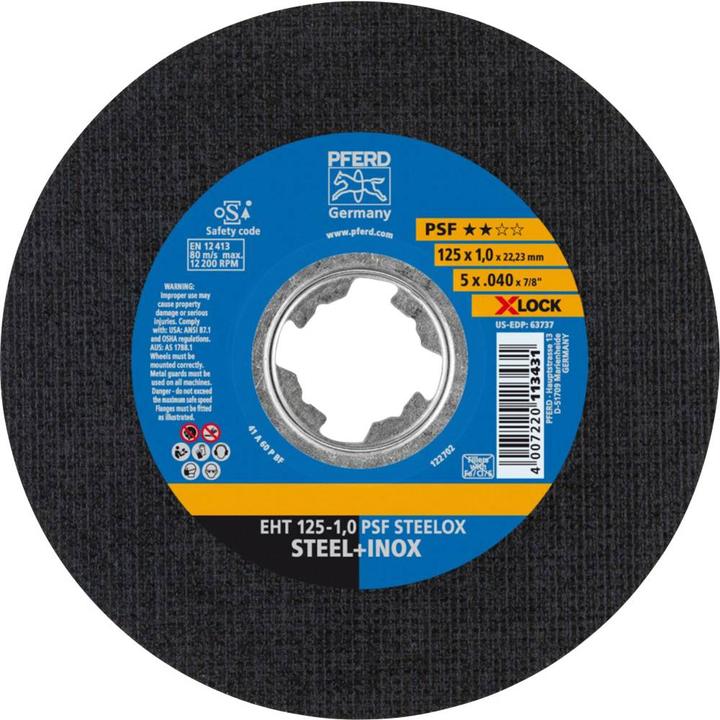 Pferd Trennscheibe gerade EHT 125 1,0 PSF STEELOX/X LOCK