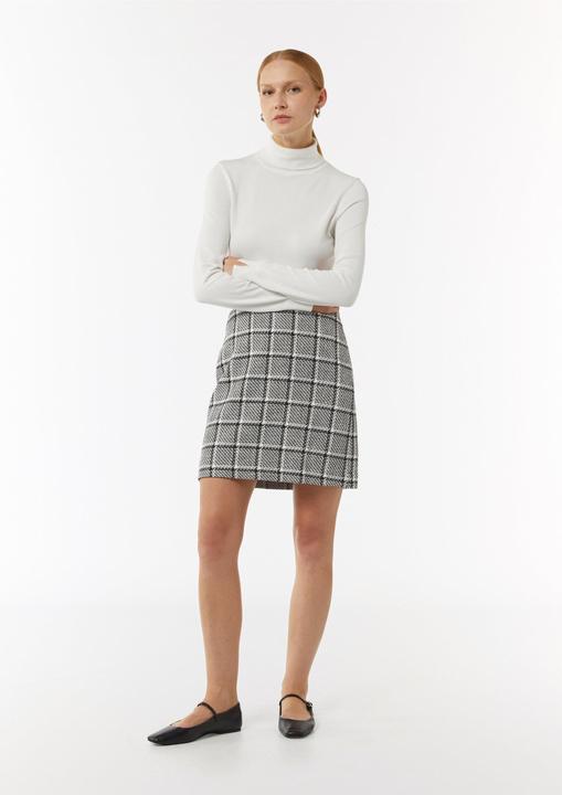 Actual product image Comma Rock Kurzer Bouclé-Rock mit Karomuster (46)