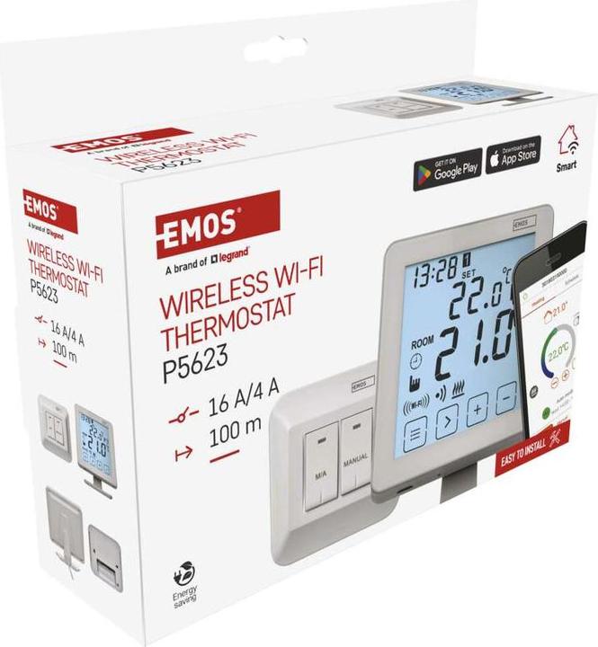 Produktbild Emos Raumthermostat P5623 mit WiFi, programmierbar, kabellos