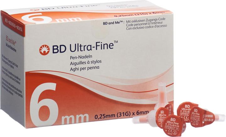 Image du produit BD Pen Nadel 31G 0.25x6mm (Aiguilles de stylo + aiguilles jetables)
