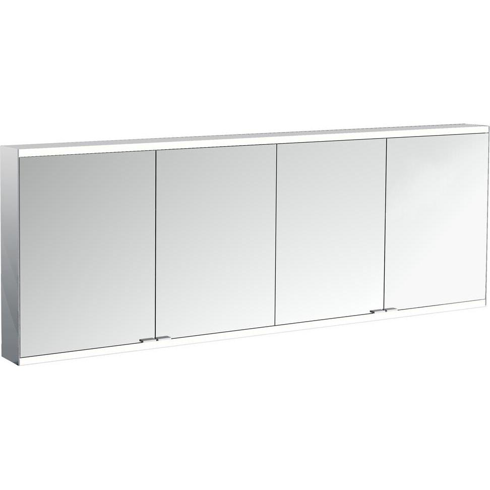 Emco, Spiegelschrank, prime 2 Facelift Lichtspiegelschrank, 1800 mm, 4 Türen, mit verspiegelten Seitenwänden, Aufpu