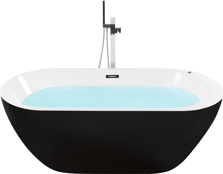 Produktbild Beliani Whirlpool Badewanne freistehend schwarz mit LED 170 x 80 cm NEVIS (264 l, 170 cm, 80 cm)