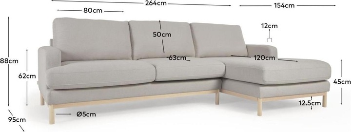 Actual product image Kave Home Mihaela (3-seater, Corner sofa)