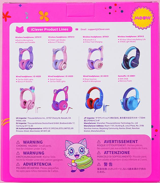 Produktbild Iclever Headphones Kids Cat 74/85/94 dB