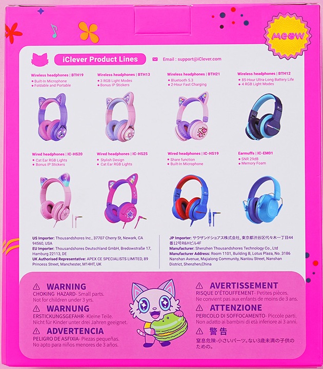 Immagine prodotto Iclever Cuffie per bambini Cat 74/85/94 dB