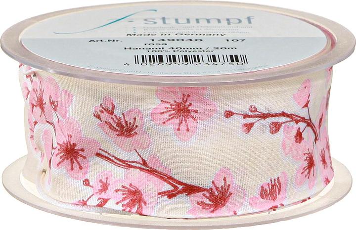 Produktbild Viana Dekoband mit Kirschblütenmuster für kreative Geschenkverpackungen (1x)