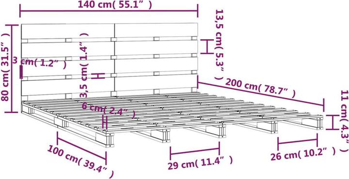 Image du produit vidaXL Bettrahmen (140 x 200 cm)